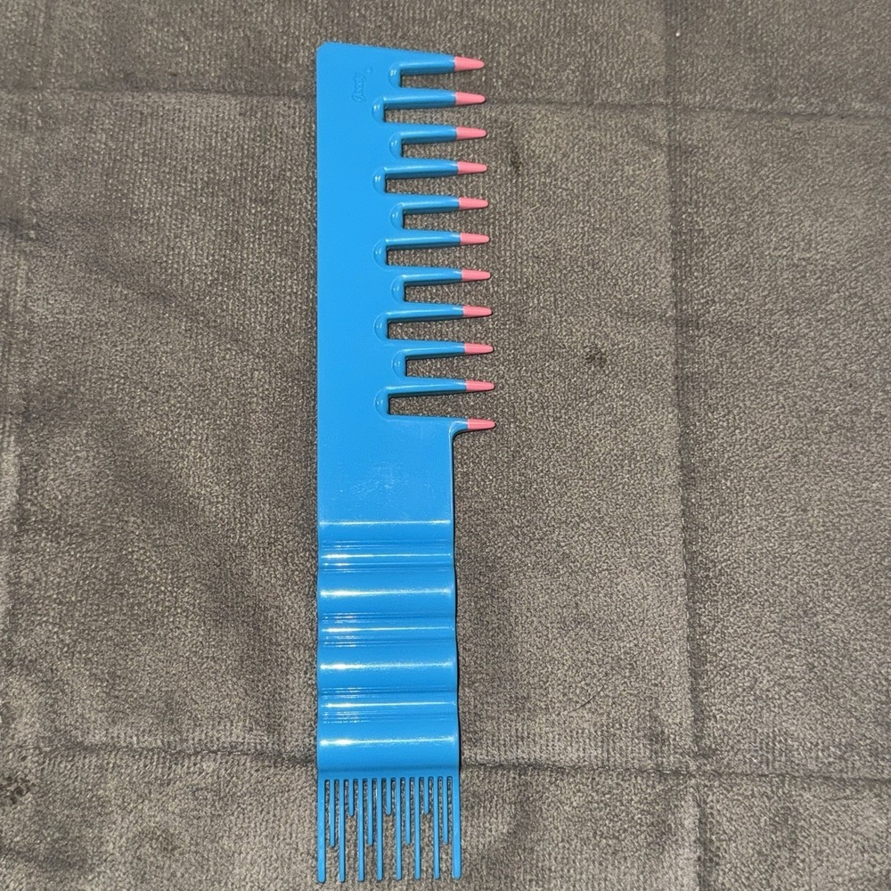 Vintage Goody Wide‎ Tooth Comb Detangling Pick Hair Comb Blue Pink Dipped
